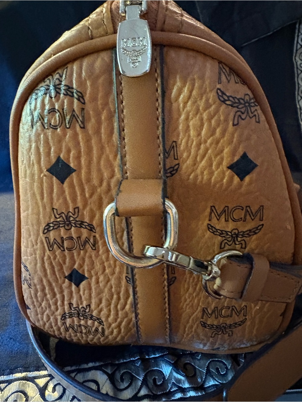 Visetos Studded Satchel in Cognac Brown - Picture 3 of 4